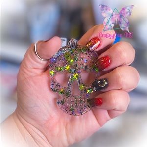 Resin Skull Keychain